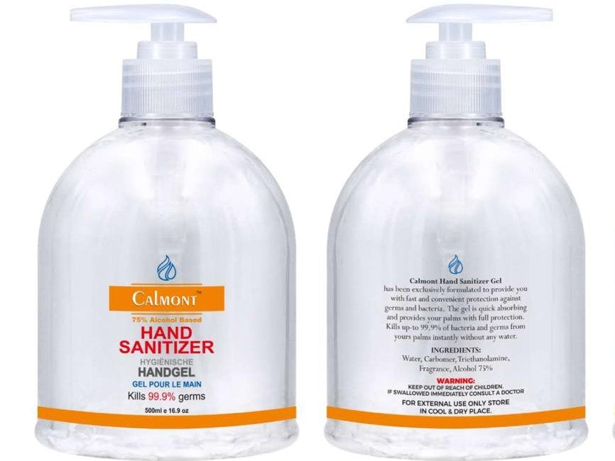 CALMONT HAND SANITIZER GEL 500 ML - WITH PUMP (75% ALCOHOL)