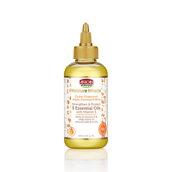 AFRICAN PRIDE MOISTURE MIRCALE 5 ESSENTIAL OIL 4 OZ