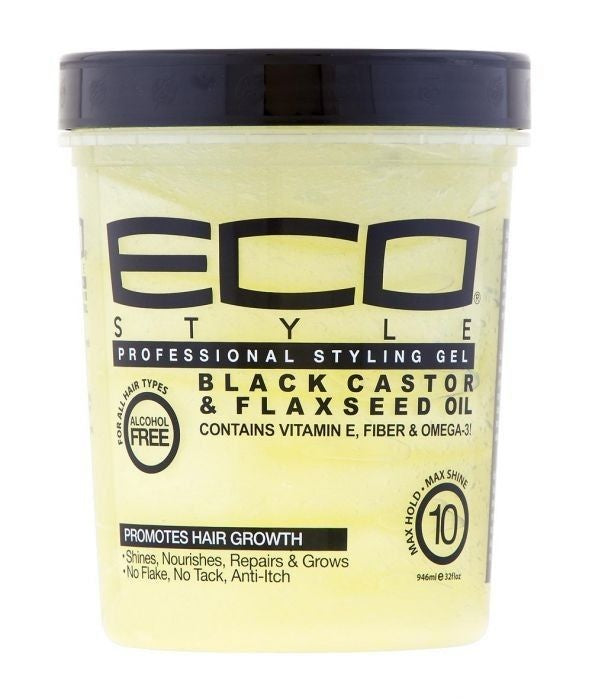 ECO BLACK CASTOR & FLAXSEED GEL 32 OZ