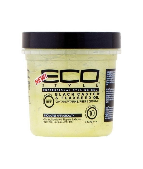 ECO BLACK CASTOR & FLAXSEED GEL 8 OZ