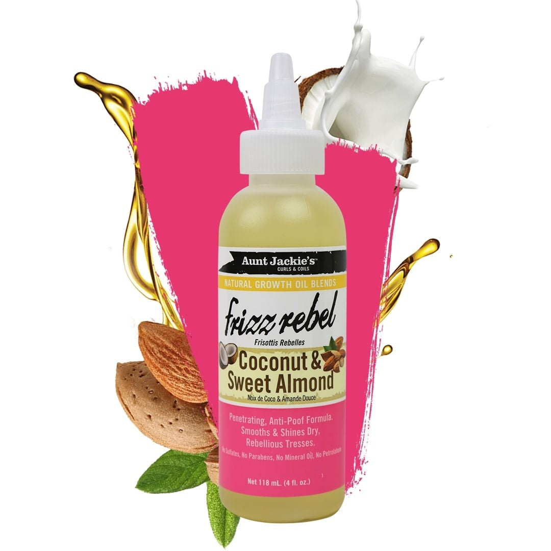 AUNT JACKIES OIL BLENDS FRIZZ REBEL (COCONUT & SWEET ALMOND OIL) 4 OZ