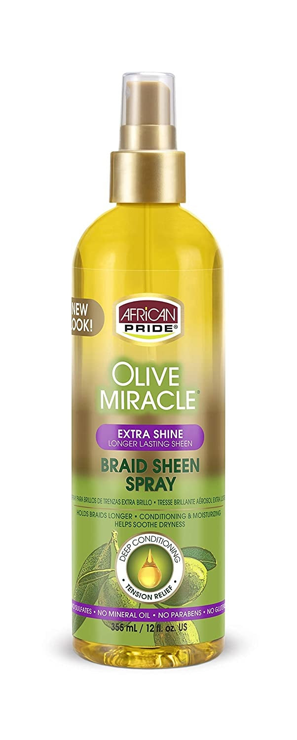 AFRICAN PRIDE OLIVE MIRACLE BRAID SHEEN SPRAY 12 OZ