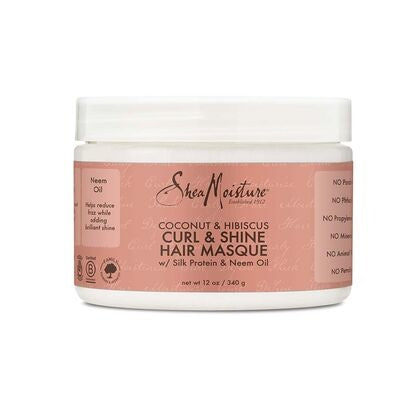 SHEA MOISTURE COCONUT &amp; HIBISCUS CURL &amp; SHINE HAARMASKE 12 OZ