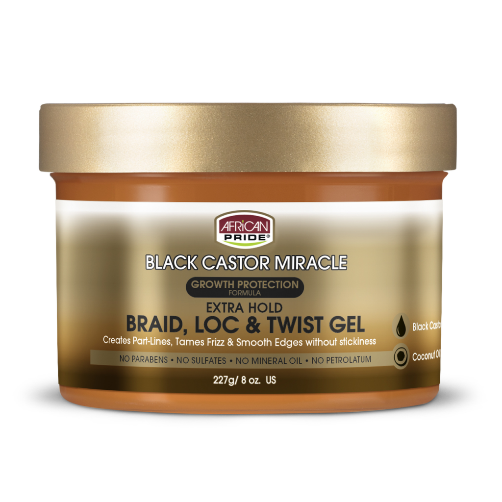 AFRICAN PRIDE SCHWARZES CASTOR GEL BRAID LOCK &amp; TWIST 8 OZ.