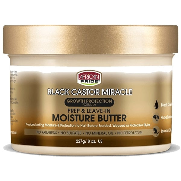 AFRICAN PRIDE BLACK CASTOR OIL LEAVE-IN BUTTER 8 OZ