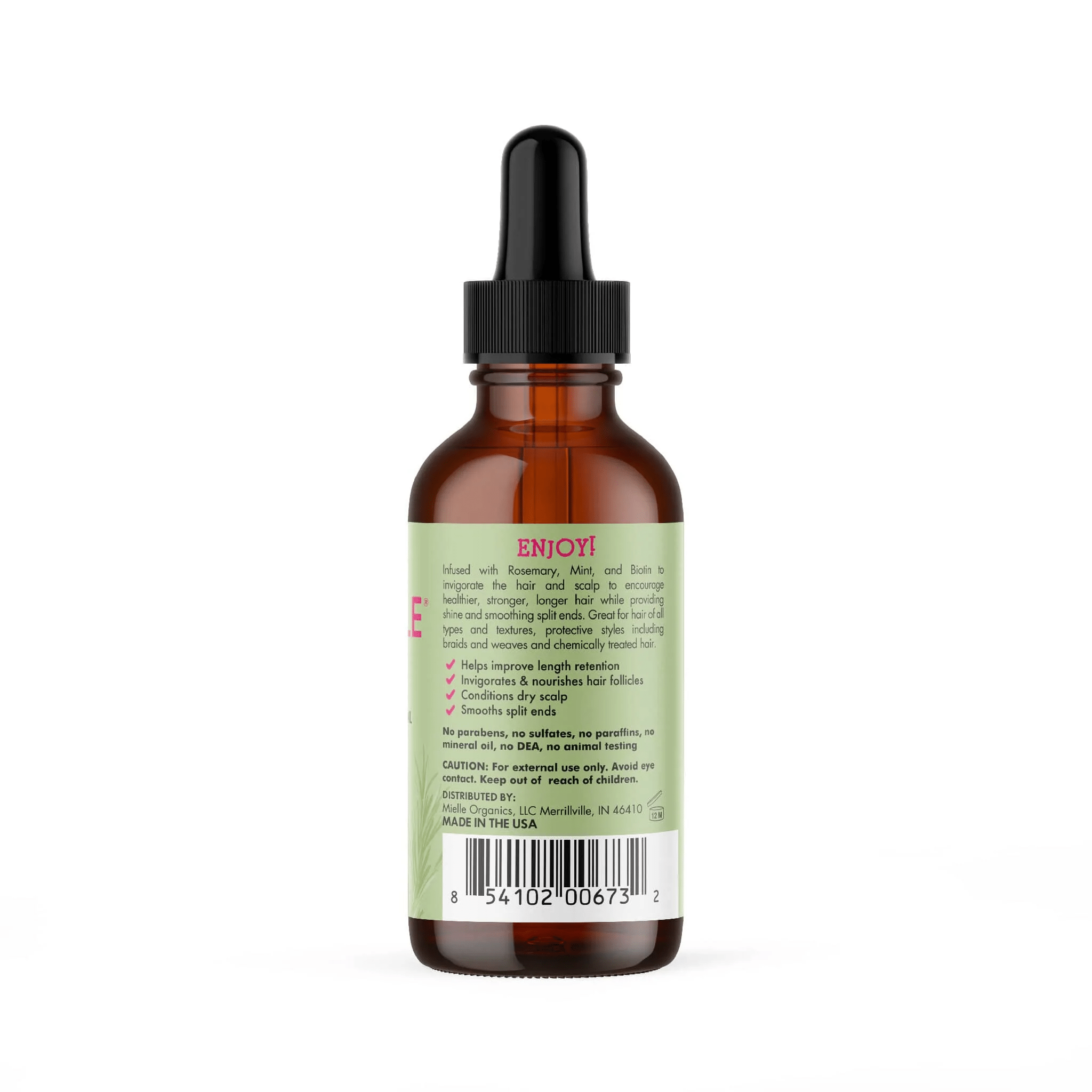 MIELLE ROSEMARY MINT SCALP &amp; HAIR STRENGTHENING OIL 2 OZ