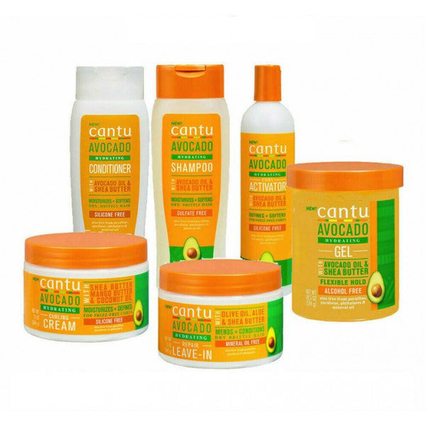 CANTU ADVOCADO TOTAL KIT (SHAMPOO, CONDTIONER, LEAVE IN, CURLING CREAM AND CURL ACTIVATOR) NOW WITH FREE CANTU ADVOCADO GEL 18 OZ