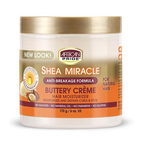 AFRICAN PRIDE SHEA BUTTER MIRACLE BUTTERY CREME 6 OZ