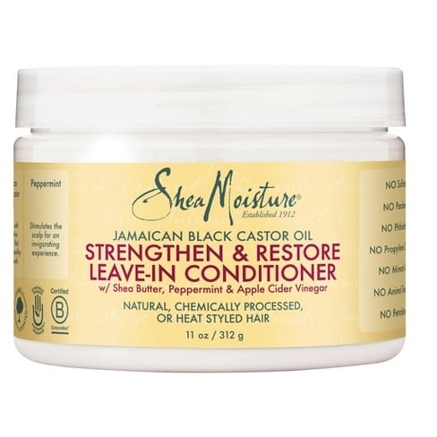 SHEA MOISTURE JAMAICAN BLACK CASTOR STRENGTHEN &amp; RESTORE LEAVE IN CONDITIONER 11 OZ